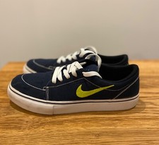 Nike SB Skateboard Trainers Satire Canvas Navy Neon | Womens Ladies UK Size 6