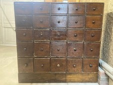 Antique Pine Bank of Drawers
