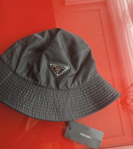 Prada black nylon bucket hat - prada,
