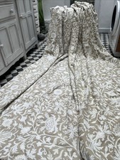 Crewel Work Curtains, Hand embroidered,  SUPERB, 50"W x 101 " L - XX LONG