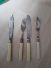 Vintage Fish Knife And Fork Set  EPNS GW&S Used. See Photos For Exact Condition