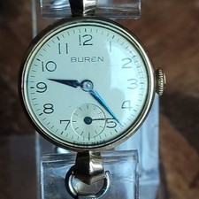 9ct Gold Buren Watch Swiss Made 15 Jewels Buren Grand Prix 9ct Yellow Gold Watch
