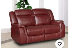 Burgundy Red Leather Gel 2 Seater Recliner Reclining Sofa CLIFTON Pre owned