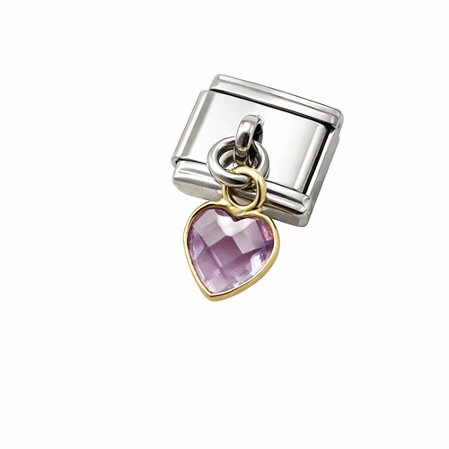 Purple heart gem drop italian - gem,
