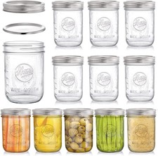 Tebery 12 Pack 16Oz Mason Jars