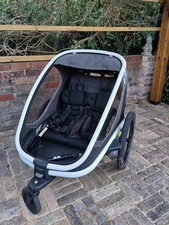 HAMAX OUTBACK TWIN CHILD BIKE  BUGGY TRAILER GREY/BLACK