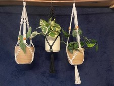 Macrame Short Plant Hangers Indoor Hanging Basket Flower Pot Holder