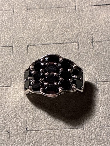 Black spinel sterling silver - black,