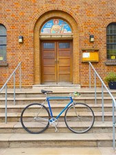 VINER custom built single speed bike Gator tyres blue Italy Cromovelato bicycle