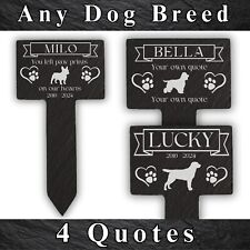Personalised Any DOG Breed Memorial Plaque Engraved Garden Grave Marker Stake