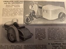 SWALLOW SIDECAR GADABOUT AJS ABERDALE AUTOCYCLE PRICES PERIOD 1948 ADMOTORCYCLE