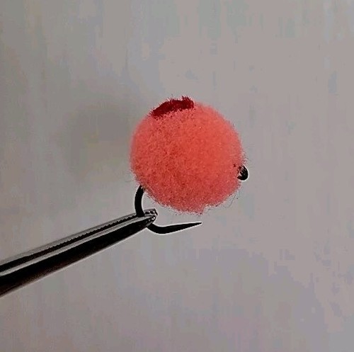Barbless pink red spot - x,