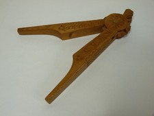 Scandinavian Traditional Hand-Carved Wooden Treen Nut Cracker. Good & Clean.