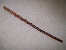 Beautiful Hand Carved Tribal Women Entwined Snake Shank Walking Stick VGC 18J