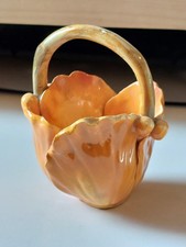 Unusual Vintage Italian Ceramic Flower Basket Ornament