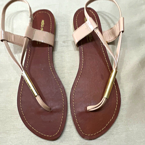 Womens dune pink strappy flat - dune,