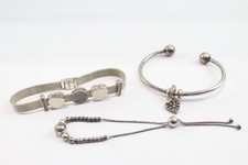 Pandora Sterling Silver Bracelets Torque Slider Reflexions Charms x 3 (42g)