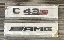 MERCEDES C43s red & AMG GLOSS BLACK BADGE /EMBLEM BOOT FOR C CLASS UK 🇬🇧