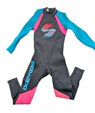 vintage Seadoo wetsuit women's Large Black Pink retro style nylon
