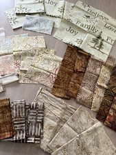 Cream Batik Fabrics Offcuts/ Strips Of Fabric For Quilting