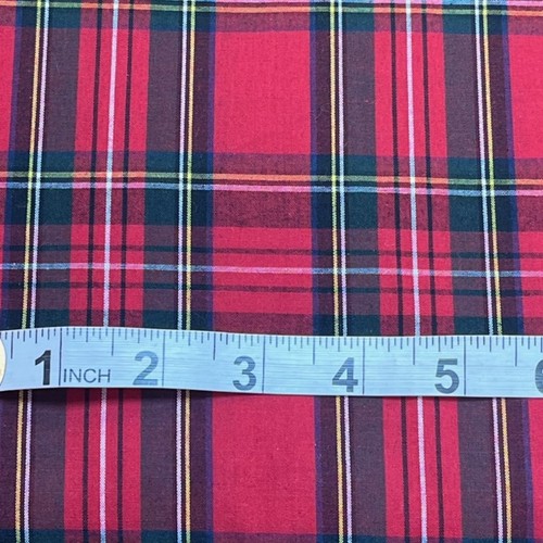 Red tartan wide poly - red, poly-cotton
