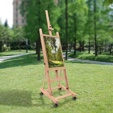 H-Frame Easel Movable Wood Art