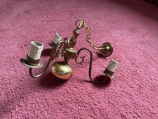vintage brass 3 arm hanging ceiling light/ chandelier 