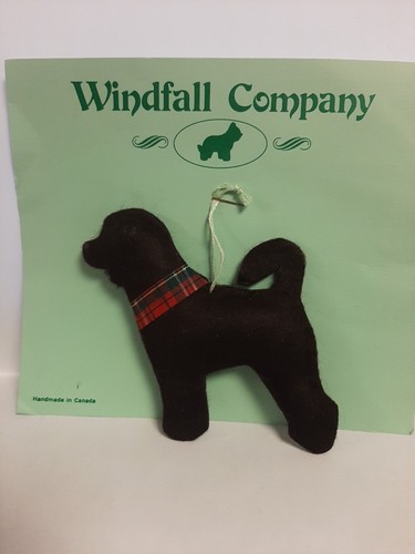 Black poodle felt dog - felt, ornament