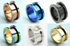 Stainless Steel Screw Fix Double Flare Ear Tunnels Stretchers Tapers Earrings