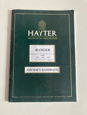 VINTAGE HAYTER RANGER 397S, 398S, 399S LAWNMOWER OWNER'S HANDBOOK ( 1999 )