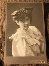 1920s Cabinet Card Photo Woman In Hair Bow - Von Tobel, Zurich