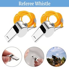 2 X Metal Sports Whistle with