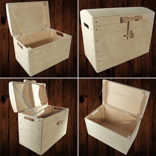 Large wooden pirate chest - large,