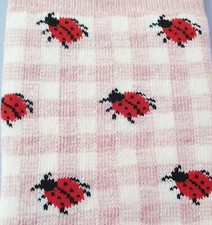 BNWOT Next Ankle Socks Pink Gingham Ladybird Pattern Cotton Size 4 - 7