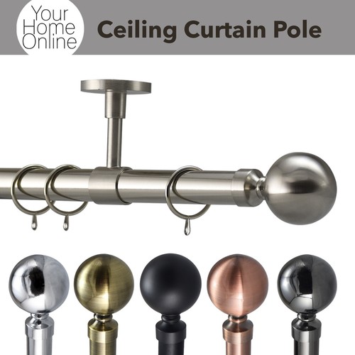 Metal curtain pole ceiling - metal,