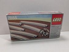 Lego Trains: 8 Curved Electric Rails Grey 12V (7855) - Vintage Track with Box