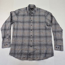 FYNCH-HATTON Shirt XL Grey Men's Button-Up 100% Cotton Check