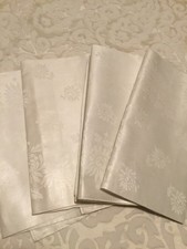 4 VINTAGE DOUBLE DAMASK LINEN