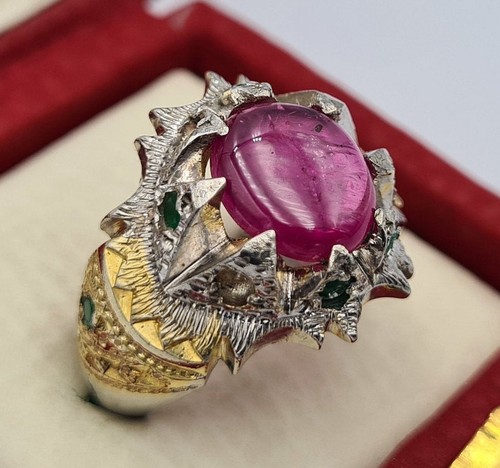 Cabochon ruby ring - ruby,