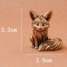 Brass Fox Statue Cute Fox