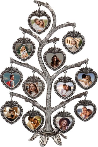 Family tree photo frame metal - family,
