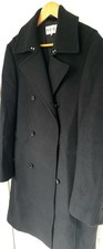 Reiss Black Wool Blend Men's Classic Overcoat Medium Autumn Winter