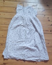 Linen blend white floral smock