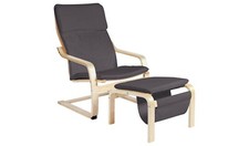 Habitat Bentwood High Back Chair & Footstool - Charcoal