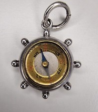 English Silver COMPASS Fob