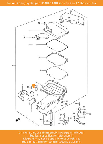 Suzuki clip 09401 16401 - clip,, oem
