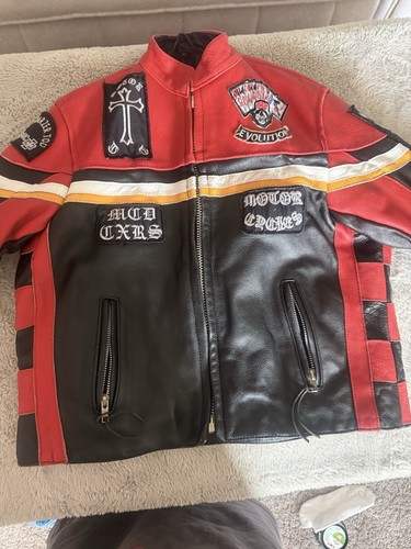 Real leather kids biker - xl,