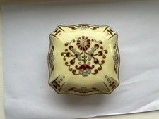  Vintage ZSOLNAY Lidded Trinket Box / Powder Box - Butterfly & Floral