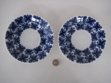 2x VINTAGE RORSTRAND SWEDEN MON AMIE BLUE & WHITE SAUCER Marianne Westman DESIGN