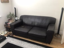 2 seater brown leather Ikea sofa,